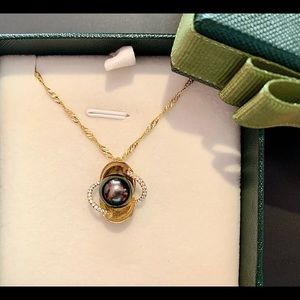 Saltwater Cultured Tahitian Pearl Necklace Pendant | Real Black Pearl Necklace